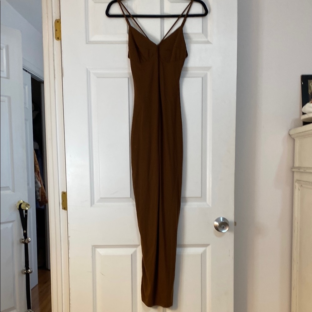 Reformation Jersey Knit Brown Dress